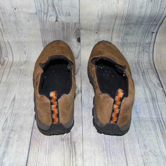 MERRELL Jungle Moc Nubuck Waterproof Brown Slip On Mocs Mens Size 10 Wide - Picture 5 of 7